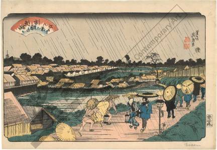 Keisai Eisen: Rainfall at night in Yoshiwara - Austrian Museum of Applied Arts