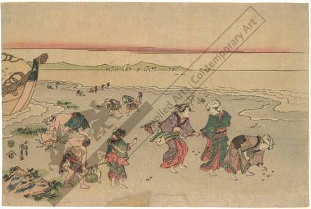 Utagawa Kunisada: Gathering shells (title not original) - Austrian Museum of Applied Arts