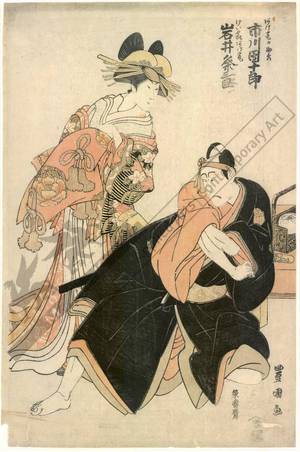 Utagawa Toyokuni I: Ichikawa Danjuro as Sukeroku and Iwai Kumesaburo as Keisei Agemaki - Austrian Museum of Applied Arts
