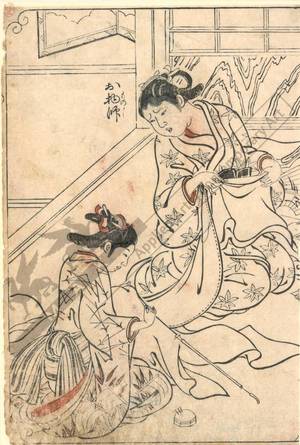 Nishikawa Sukenobu: Sewing (title not original) - Austrian Museum of Applied Arts