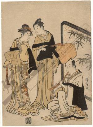 Torii Kiyonaga: Three itinerant monks (title not original) - Austrian Museum of Applied Arts