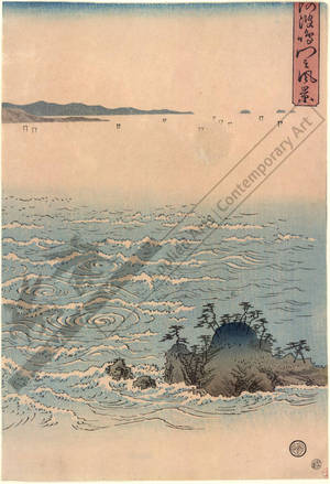 Utagawa Hiroshige: View of Naruto Strait in Awa - Austrian Museum of Applied Arts