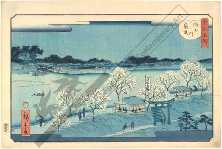 Utagawa Hiroshige II: Mimeguri embankment along the Sumida river - Austrian Museum of Applied Arts