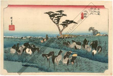 歌川広重: Chiryu: The summer horse fair (Station 39, Print 40) - Austrian Museum of Applied Arts