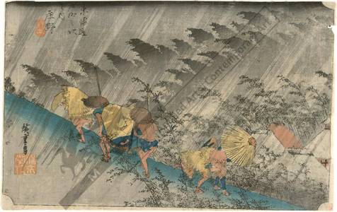 歌川広重: Shono: Stormy rain (station 45, print 46) - Austrian Museum of Applied Arts