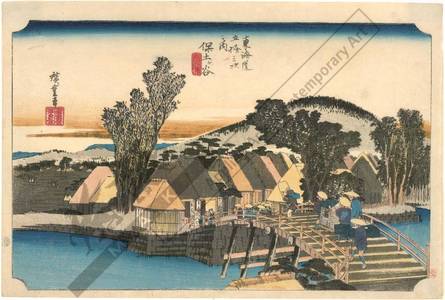 Utagawa Hiroshige: Hodogaya: The Shinmachi-bridge (station 4, print 5) - Austrian Museum of Applied Arts