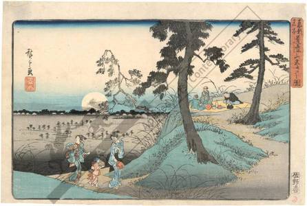 Utagawa Hiroshige: Listening to the insects at Mount Dokan - Austrian Museum of Applied Arts