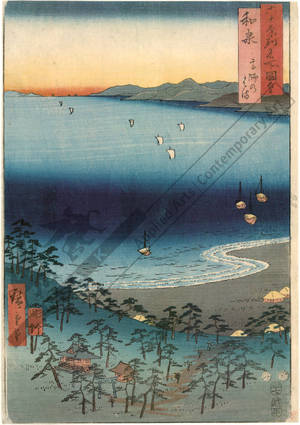 Utagawa Hiroshige: Province of Izumi: The coast of Takashi - Austrian Museum of Applied Arts