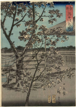 二歌川広重: Cherry blossoms on the Sumida embankment in the eastern capital - Austrian Museum of Applied Arts
