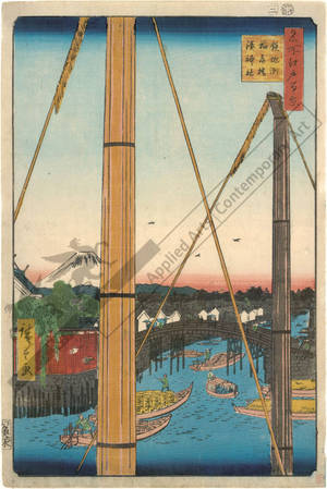 Utagawa Hiroshige: Inari bridge and the Minato temple at Teppozu - Austrian Museum of Applied Arts