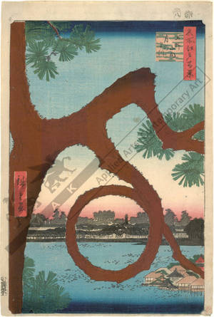 Utagawa Hiroshige: „Moon pine“ at the temple precincts in Ueno - Austrian Museum of Applied Arts