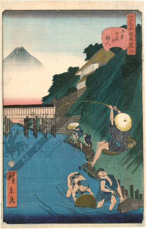 Utagawa Hirokage: Number 4: The angler of Ochanomizu - Austrian Museum of Applied Arts