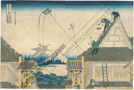 葛飾北斎: A view of the Mitsui-shop in Suruga-street, Edo - Austrian Museum of Applied Arts