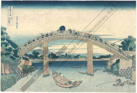 葛飾北斎: Under Mannen bridge at Fukagawa - Austrian Museum of Applied Arts