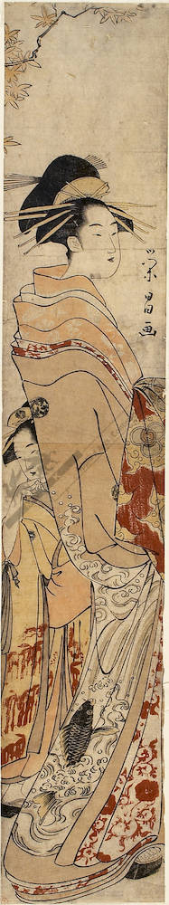 Hosoda Eisho: Courtesan with kamuro (title not original) - Austrian Museum of Applied Arts