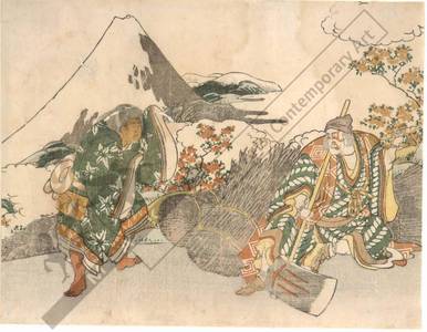 勝川春章: Kintaro and Yamagatsu (title not original) - Austrian Museum of Applied Arts