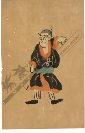 Otsu-e artist: Young nobleman (title not original) - Austrian Museum of Applied Arts