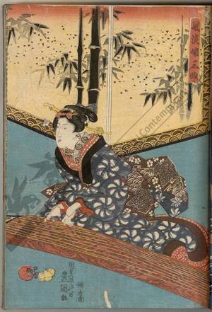 Utagawa Kunisada, 歌川国貞 (Utagawa Kunisada I)による浮世絵「Three tunes of elegant women」