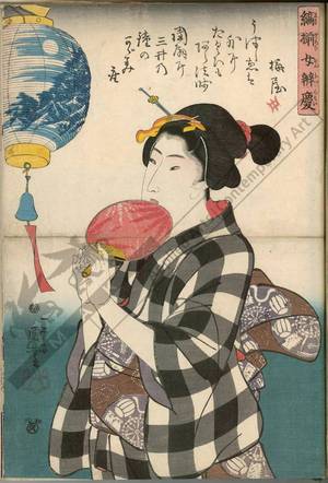 Utagawa Kuniyoshi: Woman holding a fan (title not original) - Austrian Museum of Applied Arts