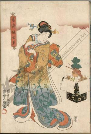 Utagawa Kunisada: Ball (title not original) - Austrian Museum of Applied Arts