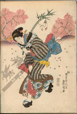 Utagawa Kunisada: Returning from a festival (title not original) - Austrian Museum of Applied Arts