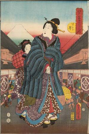 Utagawa Kunisada, 歌川国貞 (Utagawa Kunisada I)による浮世絵「Suruga-quarter」