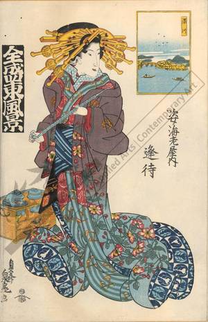 Teisai Sencho: Courtesan Aimachi from the Sugataebi house, Fukagawa - Austrian Museum of Applied Arts