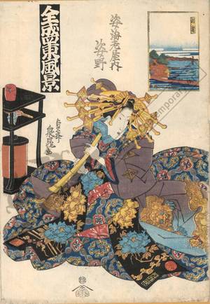 Teisai Sencho: Courtesan Sugatano from the Sugataebi house, Suzaki - Austrian Museum of Applied Arts