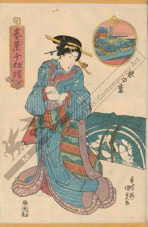 Utagawa Kunisada, 歌川国貞 (Utagawa Kunisada I)による浮世絵「Suginomori shrine」