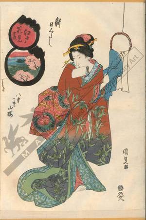 Utagawa Kunisada: Shinhigurashi: Double and single Mountain cherries - Austrian Museum of Applied Arts