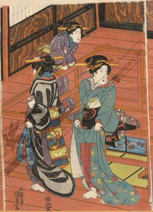 Utagawa Kunisada: Prosperity of the Momokawa restaurant - Austrian Museum of Applied Arts