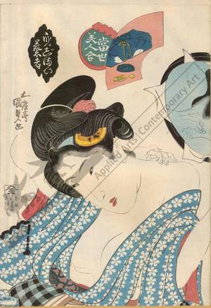 Utagawa Kunisada: Geisha preparing herself - Austrian Museum of Applied Arts