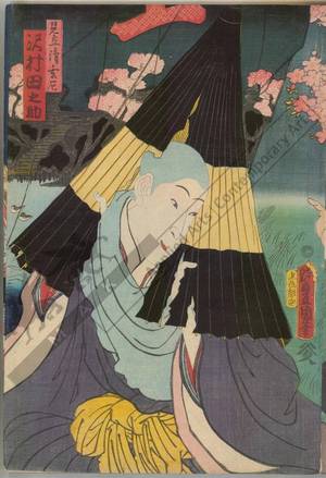 Utagawa Kunisada: Sawamura Tanosuke in a parody of the nun Seigen - Austrian Museum of Applied Arts