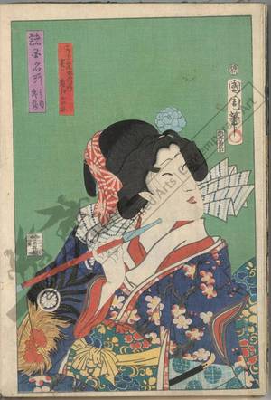 Toyohara Kunichika: Province of Musashi: The court lady Katsumi being really Okane from the province of Omi - Austrian Museum of Applied Arts