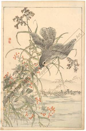 幸野楳嶺: Flying birds (title not original) - Austrian Museum of Applied Arts