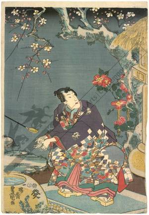 Utagawa Kunisada: Man washing his hands (title not original) - Austrian Museum of Applied Arts