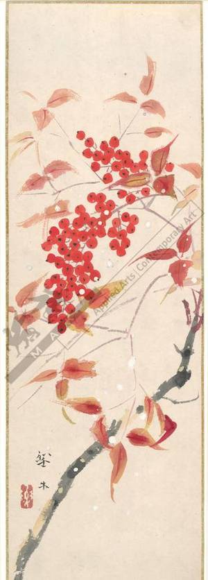 Unknown: Tree with red berries (title not original) - Austrian Museum of Applied Arts