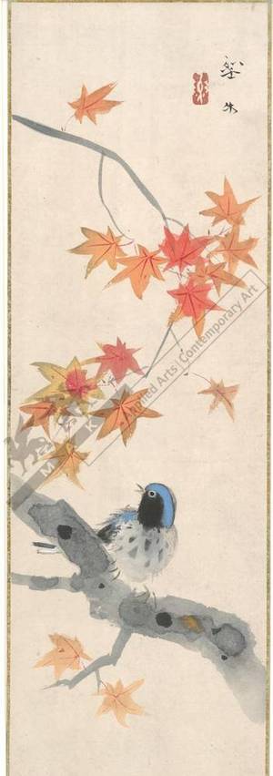 Unknown: Bird on a maple tree (title not original) - Austrian Museum of Applied Arts