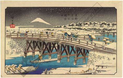 Utagawa Hiroshige: Nihon-Bridge with snow - Austrian Museum of Applied Arts