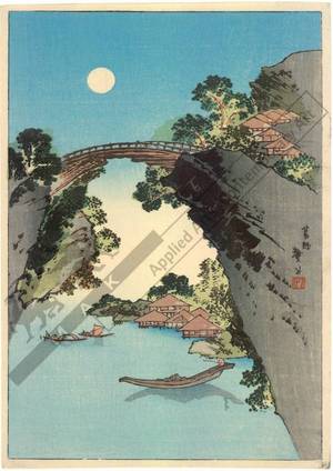 Katsushika Taito II: Moon above a bridge (title not original) - Austrian Museum of Applied Arts