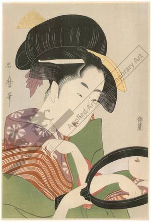 Kitagawa Utamaro: Okita from the teahouse Naniwa (title not original) - Austrian Museum of Applied Arts