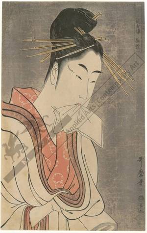 Kitagawa Utamaro: Courtesan Hinazuru from the Keizetsu house - Austrian Museum of Applied Arts