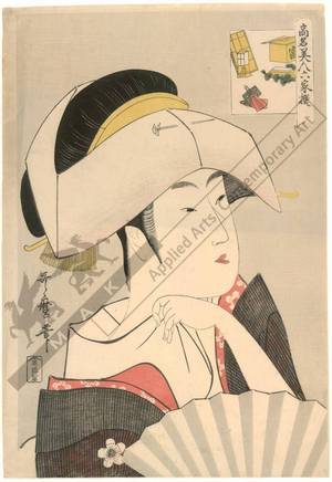 Kitagawa Utamaro: Geisha Tomimoto Toyohina (title not original) - Austrian Museum of Applied Arts