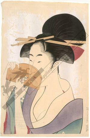 喜多川歌麿: Beauty with a comb (title not original) - Austrian Museum of Applied Arts
