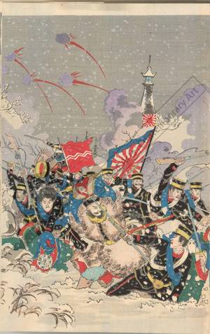 Unknown: Great attack of the 2nd brigade at Weihaiwei - Austrian Museum of Applied Arts