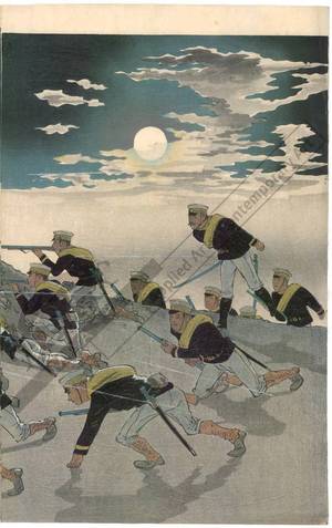 Kobayashi Kiyochika: Great victory of our troops after hard fighting in Pyöng-Yang - Austrian Museum of Applied Arts