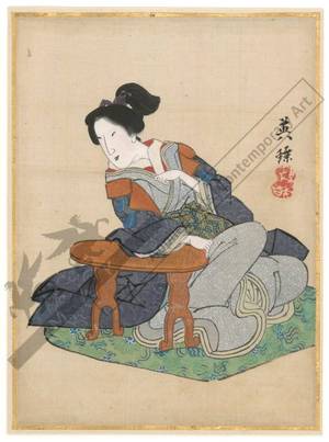 Harukawa Eicho: Nun leaning on an armrest (title not original) - Austrian Museum of Applied Arts