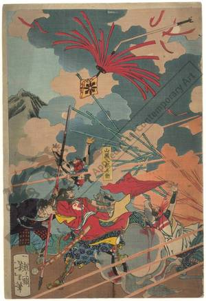 月岡芳年: Battle at Ueno (title not original) - Austrian Museum of Applied Arts