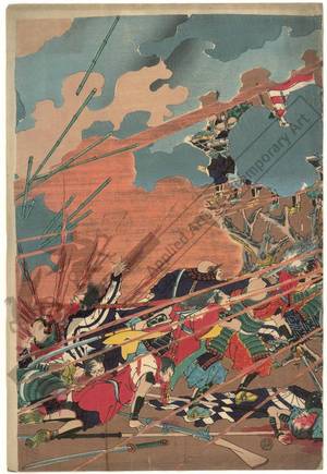 Tsukioka Yoshitoshi: Battle at Ueno (title not original) - Austrian Museum of Applied Arts