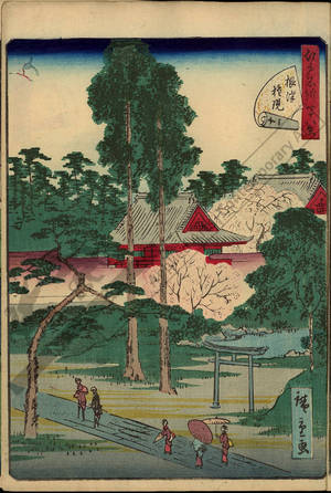 Utagawa Hiroshige II: Number 11: The Nezu Gongen shrine - Austrian Museum of Applied Arts